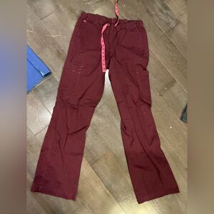 Med Couture Burgundy Pants with Pink Drawstring